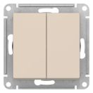 ATN000265 ATLAS 2-клавишный ПЕРЕКЛЮЧАТЕЛЬ, сх.6, 10АХ, механизм, БЕЖЕВЫЙ,