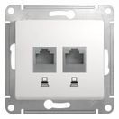 GSL000185KK Розетка двойная (комп+комп) RJ45+ RJ45, кат.5е (белый) (10шт/уп),