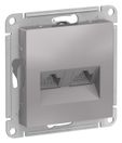 ATN000385 ATLAS РОЗЕТКА двойная компьютерная RJ45+RJ45, кат.5E, механизм, АЛЮМИНИЙ,