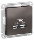 ATN000633 ATLAS USB РОЗЕТКА, 5В, 1 порт x 2,1 А, 2 порта х 1,05 А, механизм, МОККО,