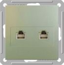 W59 Розетка телеф.двойная  с/у RJ11 (шампань, б/рамки)(10шт) RSI-251TT-4-86,