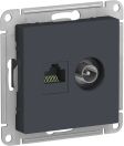ATN000789 ATLAS РОЗЕТКА двойная комп.+ТВ RJ45+TV, кат.5E, механизм, ГРИФЕЛЬ,