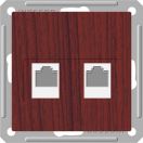 W59 Розетка телеф.двойная  с/у RJ11 (мореный дуб, б/рамки)(10шт) RSI-251TT-9-86,