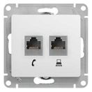 GSL000185 Розетка двойная (телеф+комп) RJ11+ RJ45, кат.5е (белый),