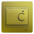 GLOSSA ТЕРМОСТАТ электрон.тепл. пола с датч,+5-+50°C,10A, ФИСТАШКОВЫЙ