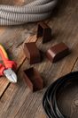 Заглушка (25х25) (4 шт) темное дерево EKF-Plast