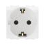 Розетка 1-м СП 2мод. Brava 16А IP20 с заземл. защ. шторки бел. DKC 76482B,