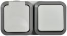 TORS Блок розетка + выключ. гор. 16А IP55 TS242 сер-бел IEK