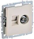 BRITE Роз. двойная TV+RJ45 кат.5E РТВ/РК12-БрКр беж. IEK