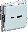 BRITE Роз. USB A+C 18Вт РЮ11-1-БрЖ жемч. IEK