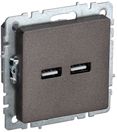 BRITE Роз. USB A+A 3,1А РЮ10-1-БрТБ бр. IEK
