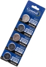 Батарейка GBAT-CR2016 кнопочная литиевая 5шт в блист.General 800566,