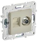 SKANDY Роз. двойная TV+RJ45 кат.5E SK-A14B беж. IEK