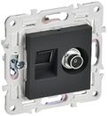 SKANDY Роз. двойная TV+RJ45 кат.5E SK-A14G граф. IEK