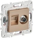 SKANDY Роз. двойная TV+RJ45 кат.5E SK-A14Sa песоч. IEK