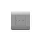 (NEW3-E) Розетка USB A+С, 5В/2,1А, серебряный