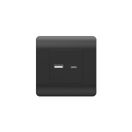 (NEW3-E) Розетка USB A+С, 5В/2,1А, черный