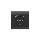 (NEW3-E) Розетка с/з со шторками, 16А+ USB двойная A+С, 5В/2,1А, черный