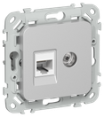 FLITE Роз. 2-я RJ45/TV кат.6 UTP РКТВ6-2-0-ФлА ал. IEK