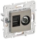 SKANDY Роз. двойная TV+RJ45 кат.5E SK-A14N никель IEK