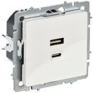 BRITE Роз. USB A+C 45Вт высокоск. зар. РЮ11-2-БрБ бел. IEK