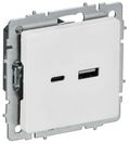 BRITE Роз. USB A+C 18Вт РЮ11-1-БрАБ а/б IEK