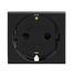 Розетка 1-м 2мод. Viva 16А IP20 2P+E с заземл. защ. шторки черн. DKC 45205,