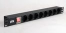 ITK PDU 8 розеток нем. ст, с LED выкл, 1U, без шнура, вх. С14