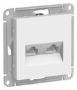 ATN000185 ATLAS РОЗЕТКА двойная компьютерная RJ45+RJ45, кат.5E, механизм, БЕЛЫЙ,