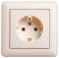 W59 РОЗЕТКА с заземлением без шторок, 16А, в сборе, СЛОНОВАЯ КОСТЬ