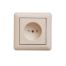W59 Розетка 1-я с/у без/з з/шт 16А (сл.кость, с рамкой)(20шт) RS16-151-28,