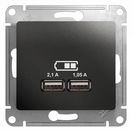 GSL000733 Розетка USB с/у 5В/2100мА (антрацит, б/рамки),